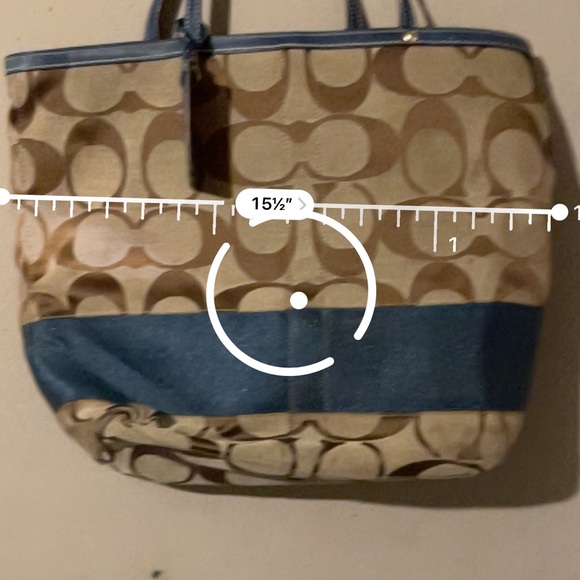 Coach Tote Shoulder Signature Canvas - Picture 8 of 12